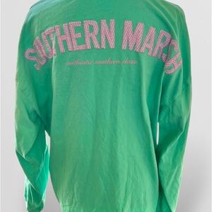 Southern Marsh Large Long Sleeve Shirt Pink Pocket Preppy Seersucker Charleston